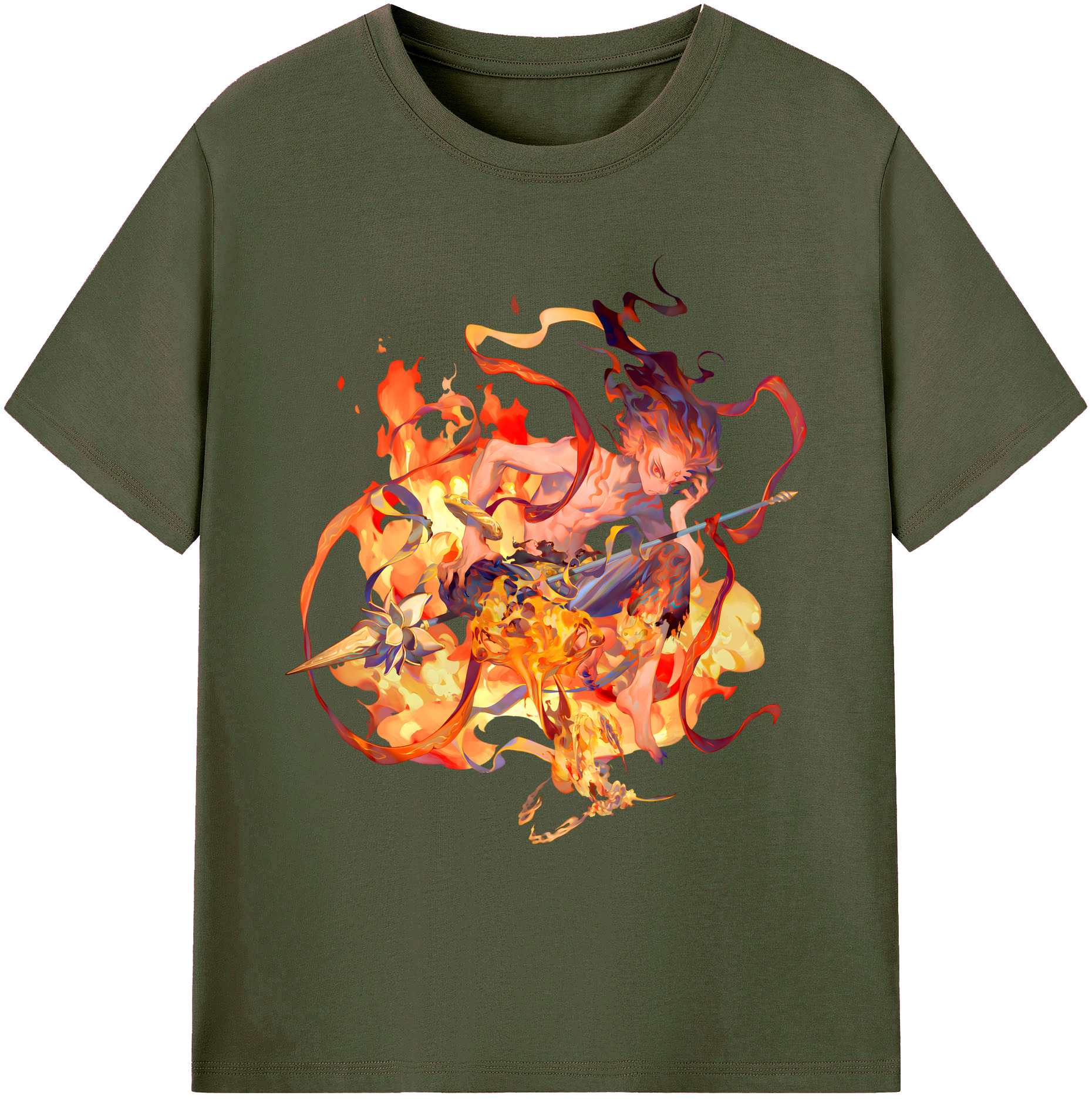 （画像用） Ne Zha 2 ナタ 魔童の大暴れ 綿100％ メンズ半袖Tシャツ｜肌触りやわらか＆通気性